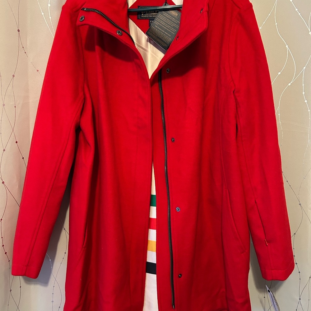 NWT Pendleton Campbell Red Coat Sz XXL